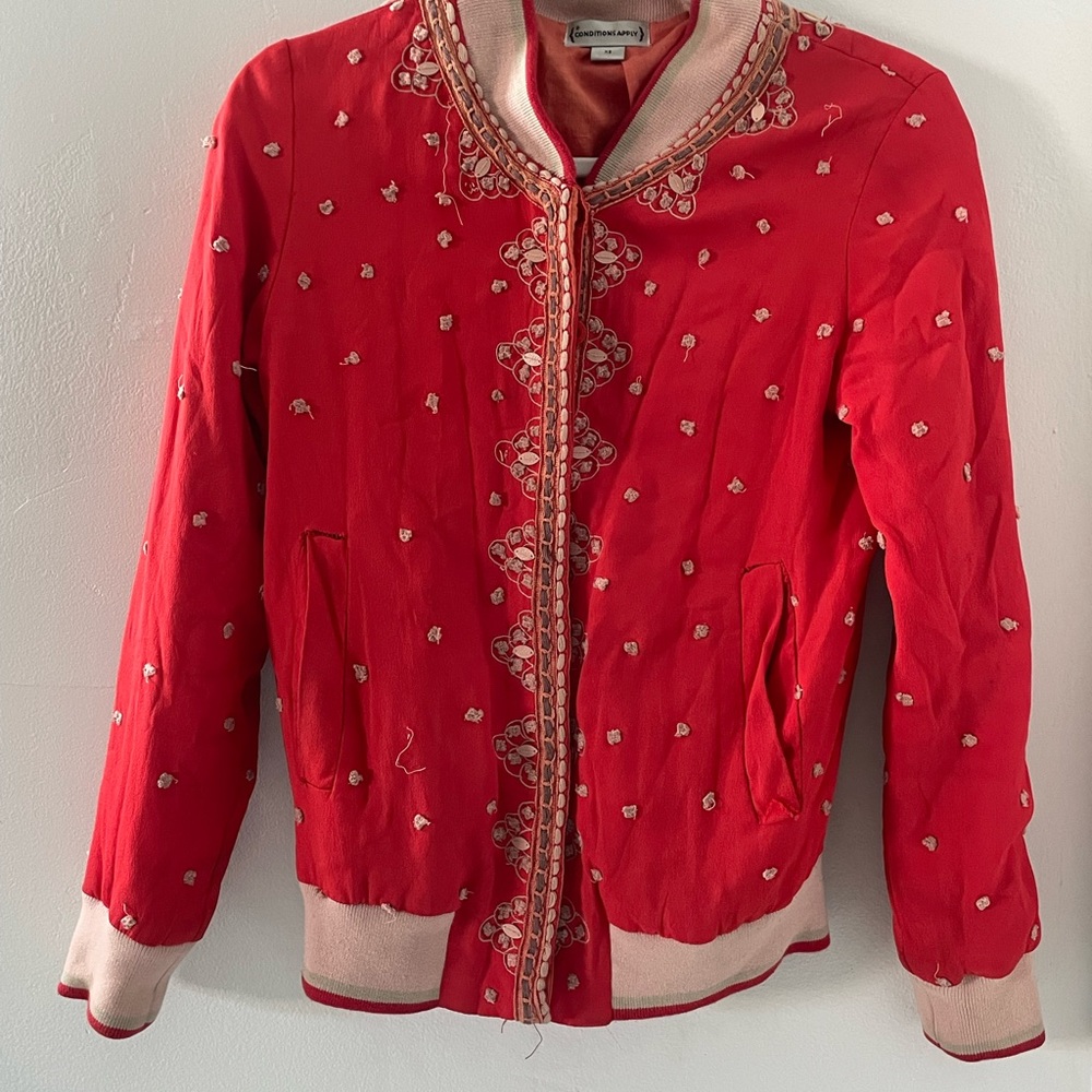 Anthropologie Embroidered Bomber Jacket